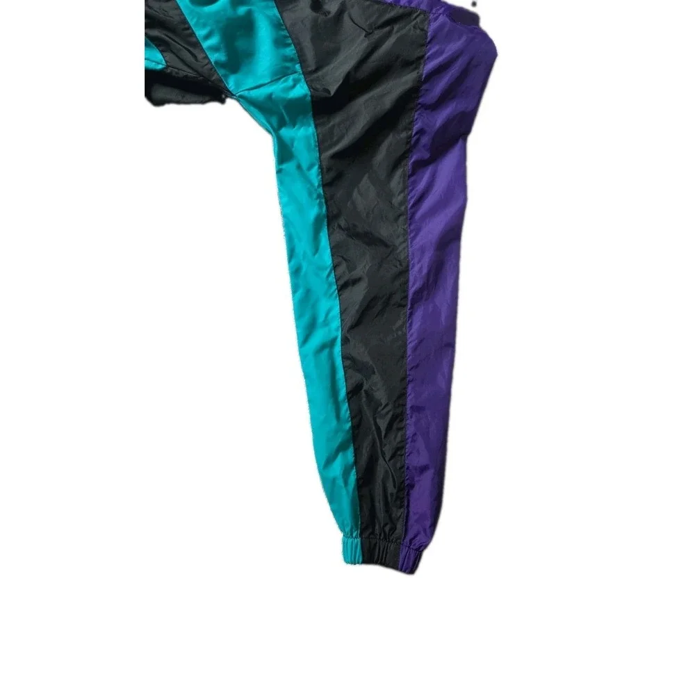 ASICS Vintage 90s Colorblock Windbreaker Jacket Purple Teal Men's Size M Retro